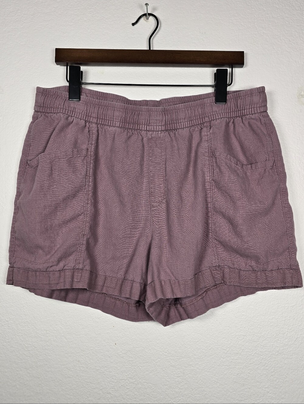 Old Navy HR Linen Blend Utility Shorts Lark Mauve L